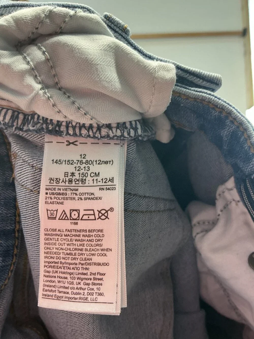 GAP Girls 12 Sky High Skinny Ankle Jeans Distressed Ripped Stretch Denim Y2K